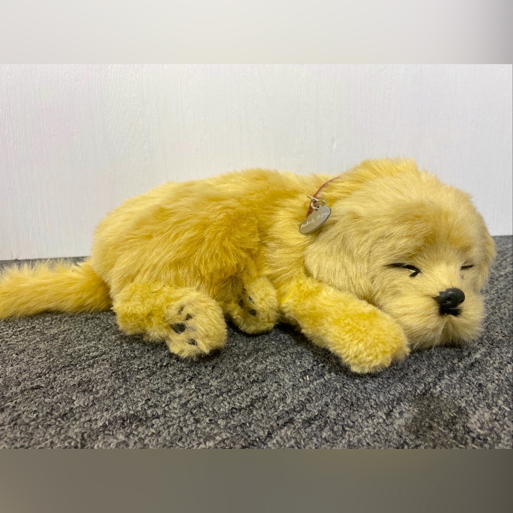PERFECT PETZZZ Sleeping Golden Retriever Puppy Dog Breathing Plush Toy WORKS